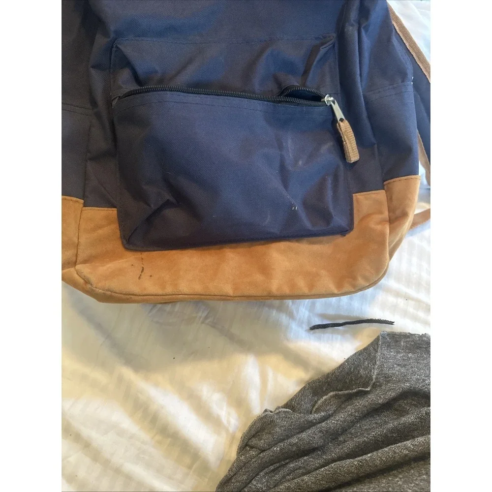 trailmaker backpack Dark Blue Faux Leather Bottom/trim School Computer Bag